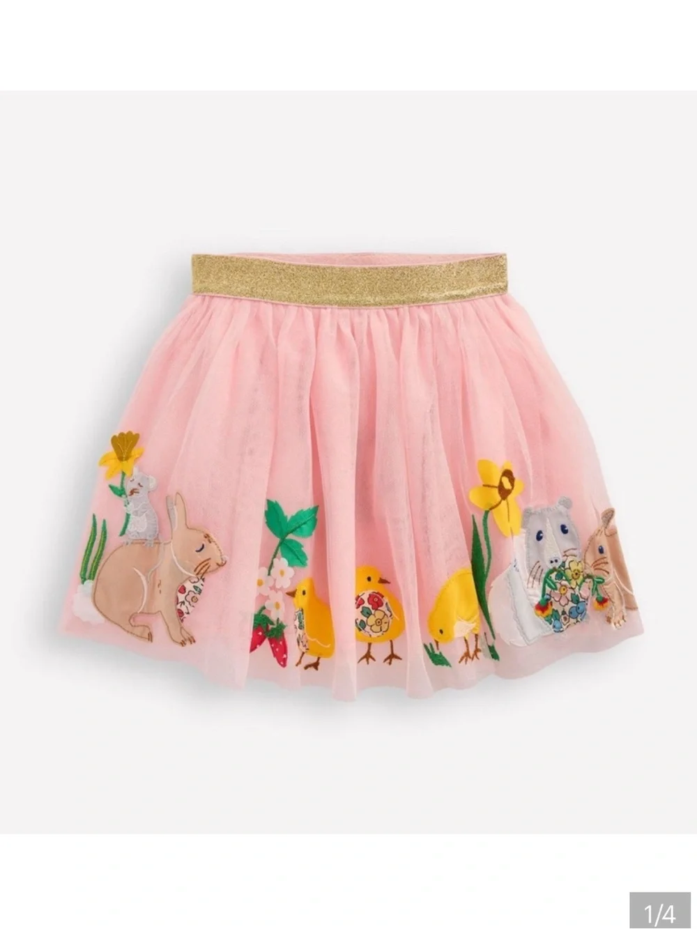 Mini Boden Pink Bunnies Tulle Skirt, Size 5-6, NWT - Picture 1 of 2
